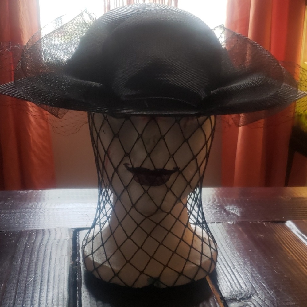 Womens black church hat